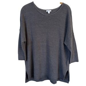 J. Jill Pure Jill Womens Linen Sweater Gray Sz M Minimalist Boxy Tunic Lagenlook
